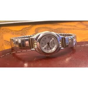 Women's Silver Tone Watch-it watch with Gold Tone Accents, Expansion Band